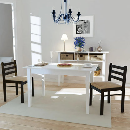 Sedie da Pranzo 2 pz Marroni in Massello di Hevea e Velluto | homemem39