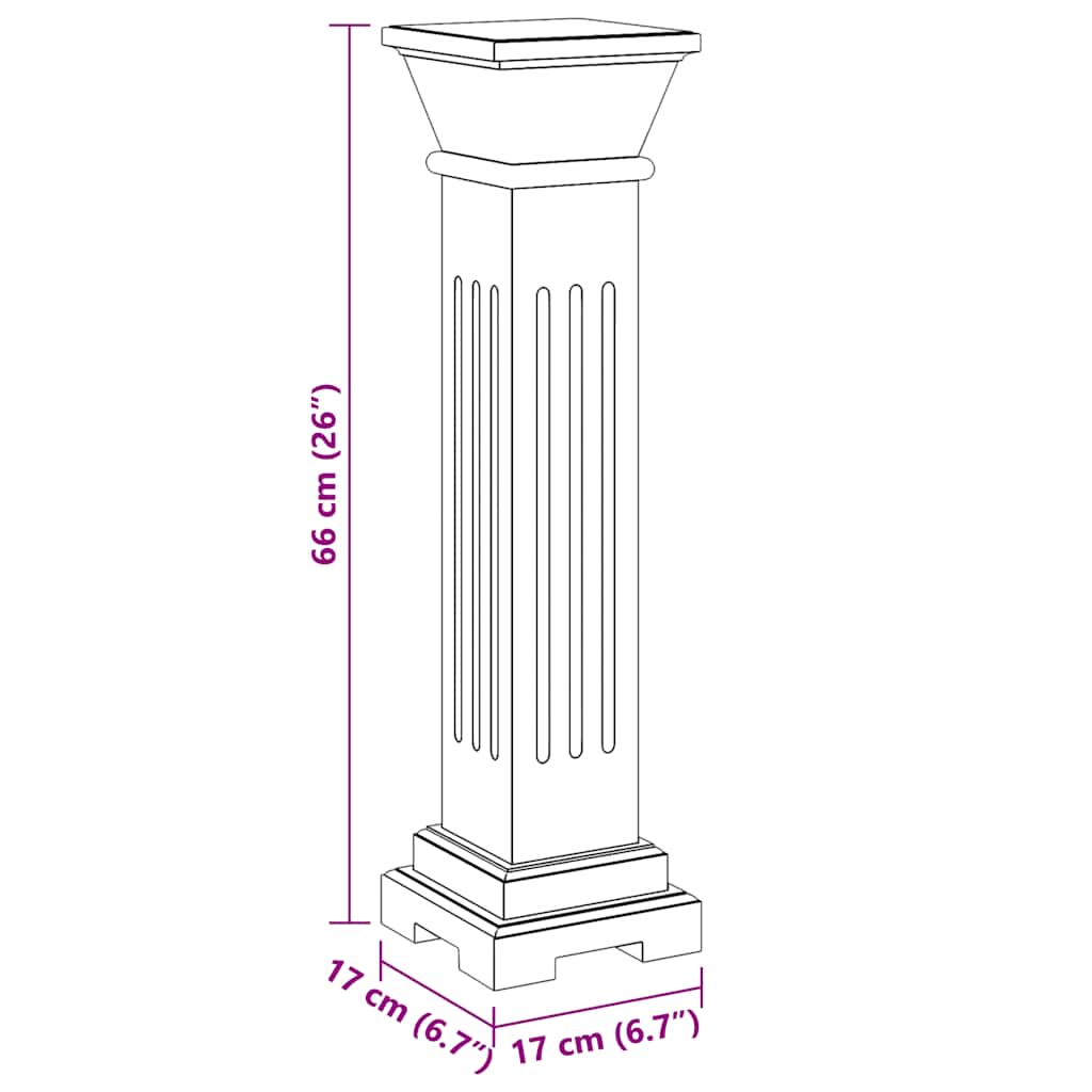 Supporto piante forma pilastro classico quadrato MDF