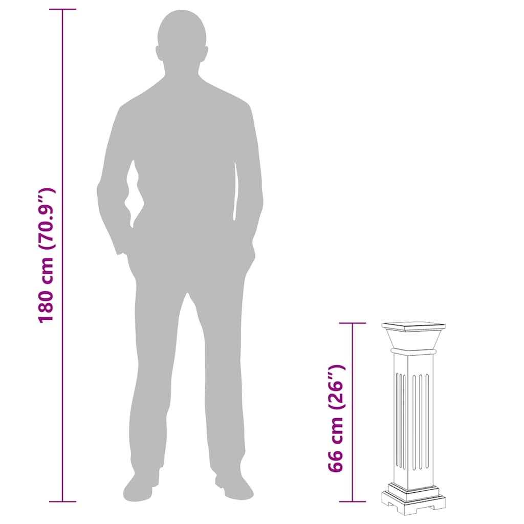 Supporto piante forma pilastro classico quadrato MDF