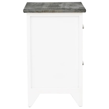 Comodini Set 2 pz con 2 Cassetti Grigio e Bianco - homemem39