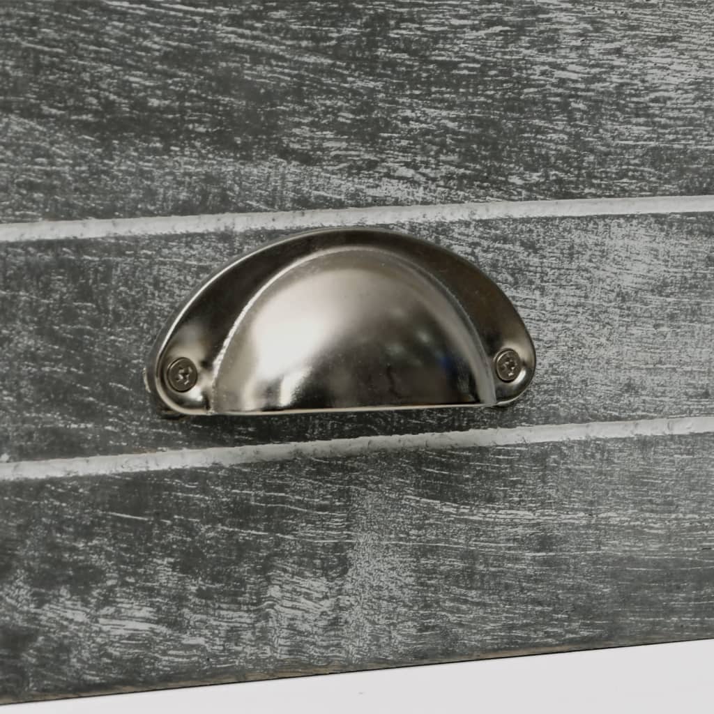 Comodini Set 2 pz con 2 Cassetti Grigio e Bianco - homemem39