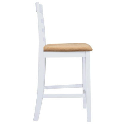 Set Tavolo da Bar in Legno Bianco e 4 Sedie da Bar - homemem39