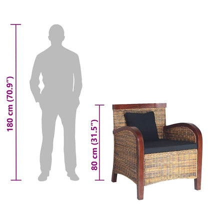 Poltrona in Rattan Intrecciato a Mano