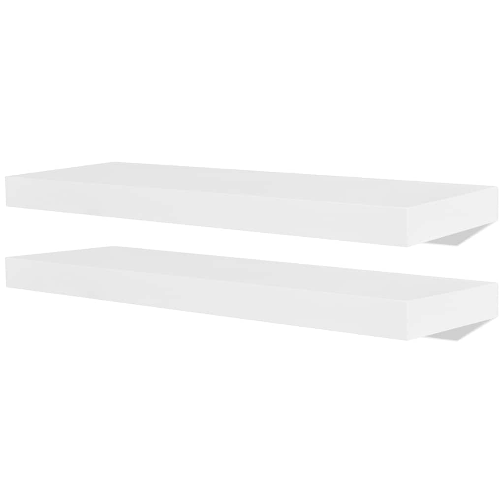 Mensole a Muro Bianche 2 pz in MDF per Libri/DVD | homemem39