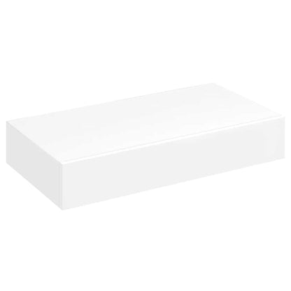 Mensola per Pareti Bianca in MDF con 1 Cassetto per Libri/DVD | homemem39