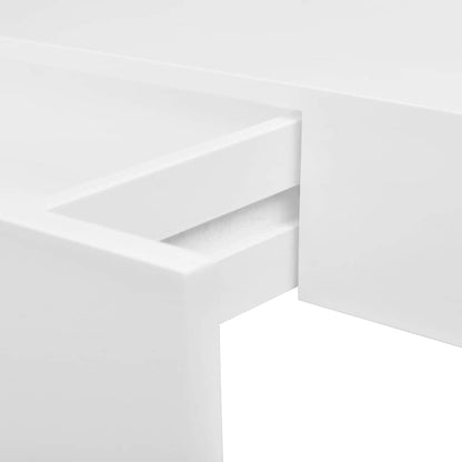 Mensola per Pareti Bianca in MDF con 1 Cassetto per Libri/DVD | homemem39