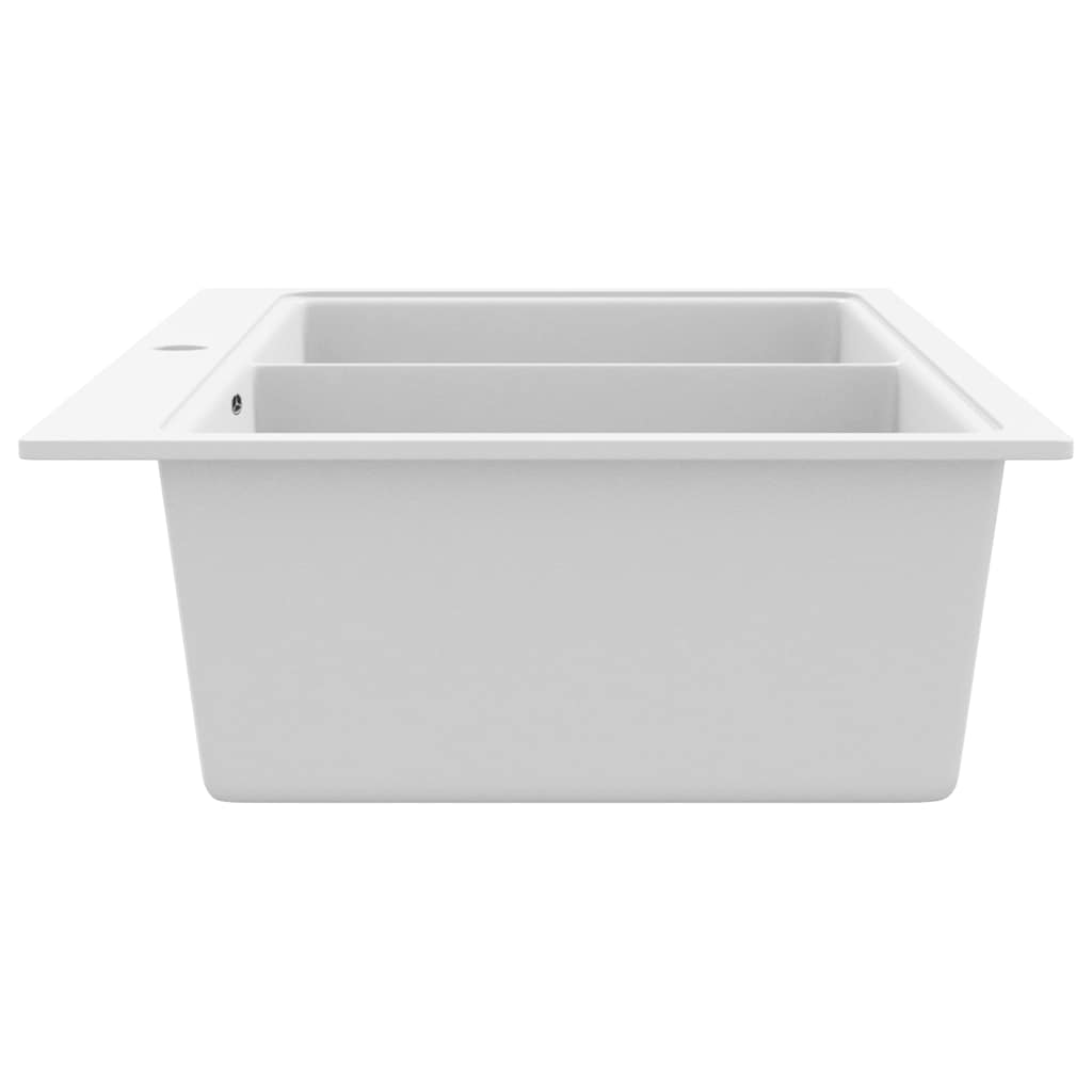 Lavandino cucina granito bianco lavello doppio montaggio sopra | homemem39