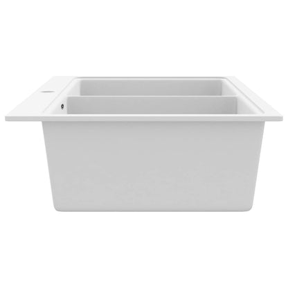 Lavandino cucina granito bianco lavello doppio montaggio sopra | homemem39
