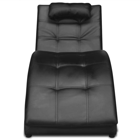 Sedia a Sdraio con Cuscino Nera in Similpelle - homemem39