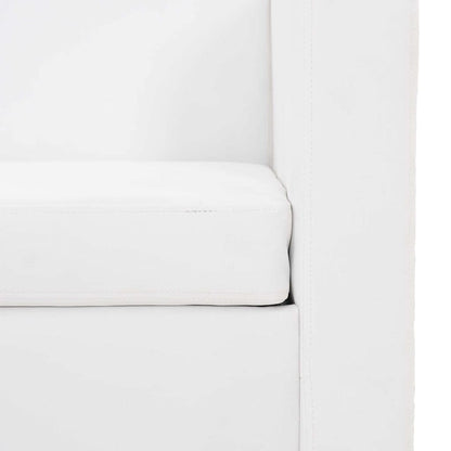 Divano a 2 Posti in Similpelle Bianco - homemem39