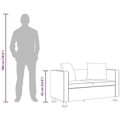 Divano a 2 Posti in Similpelle Bianco - homemem39