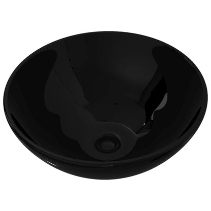 Lavandino da bagno in ceramica nera rotondo - homemem39