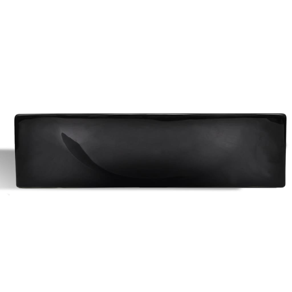 Lavandino Bagno in Ceramica Nera con Foro per Rubinetto - homemem39