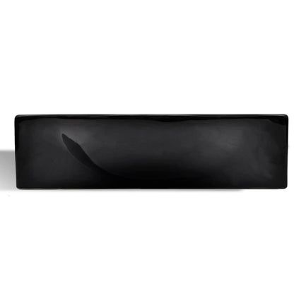 Lavandino Bagno in Ceramica Nera con Foro per Rubinetto - homemem39