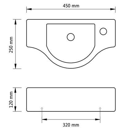 Lavandino Bagno in Ceramica Nera con Foro per Rubinetto