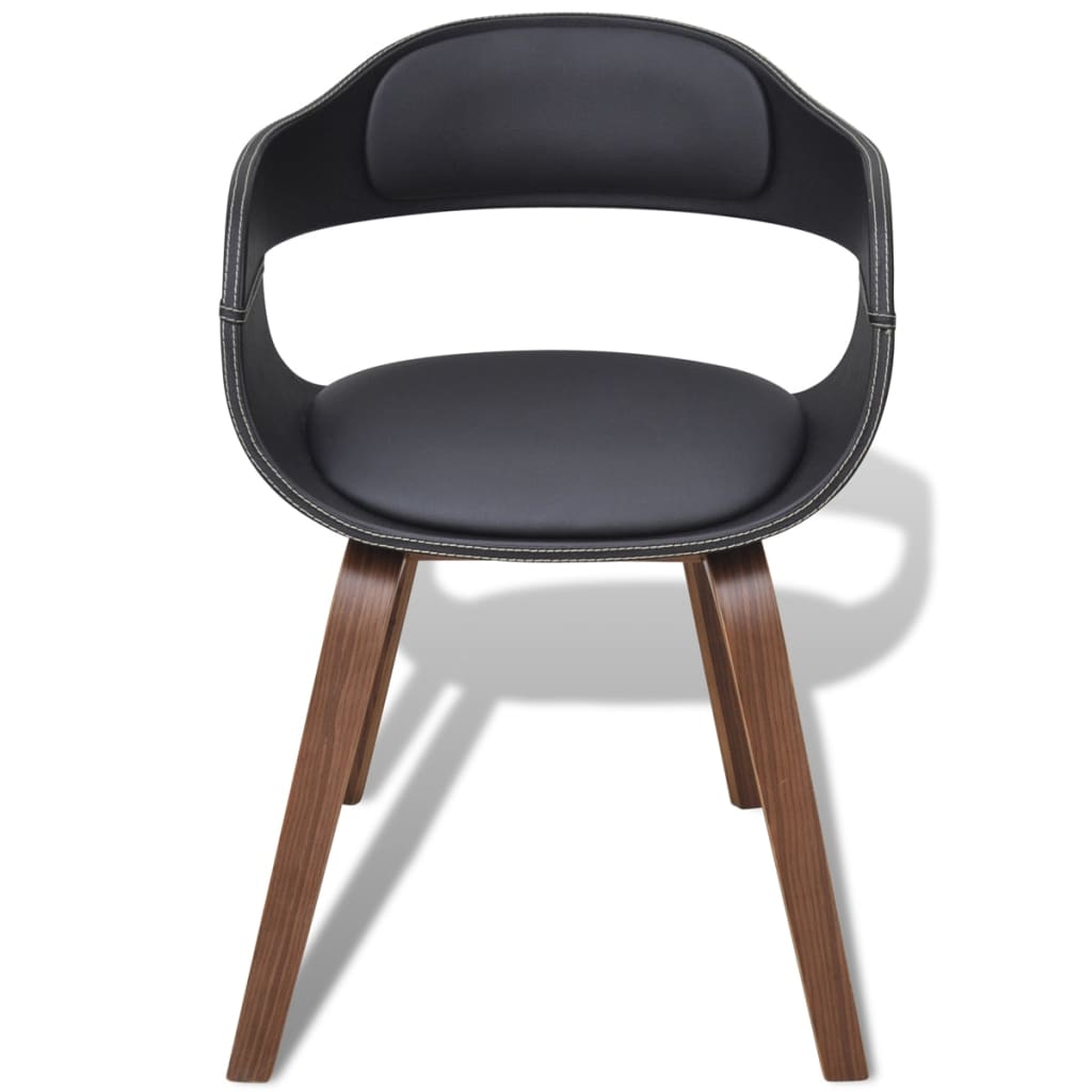 Sedie da Pranzo 2 pz Nere in Legno Curvato e Similpelle | homemem39