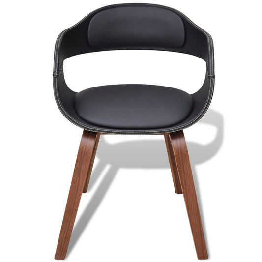 Sedie da Pranzo 4 pz Nere in Legno Piegato e Similpelle | homemem39