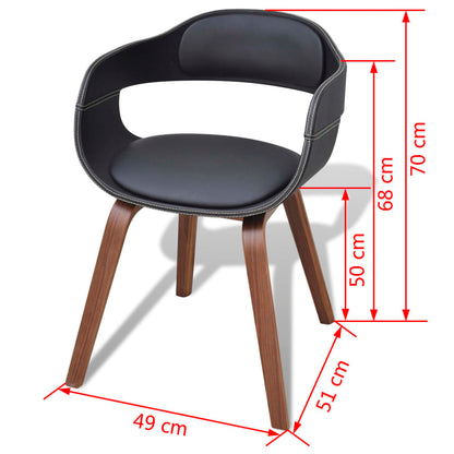 Sedie da Pranzo 4 pz Nere in Legno Piegato e Similpelle | homemem39