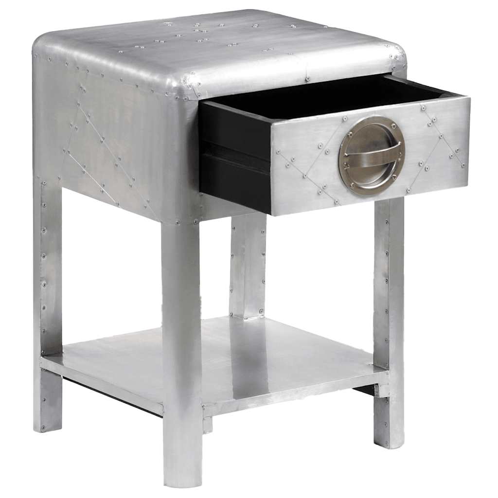 Tavolino Aereo in Alluminio 1 Cassetto Vintage Aircraft Airman