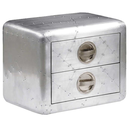 Tavolino Aereo in Alluminio 2 Cassetti Vintage Aircraft Airman