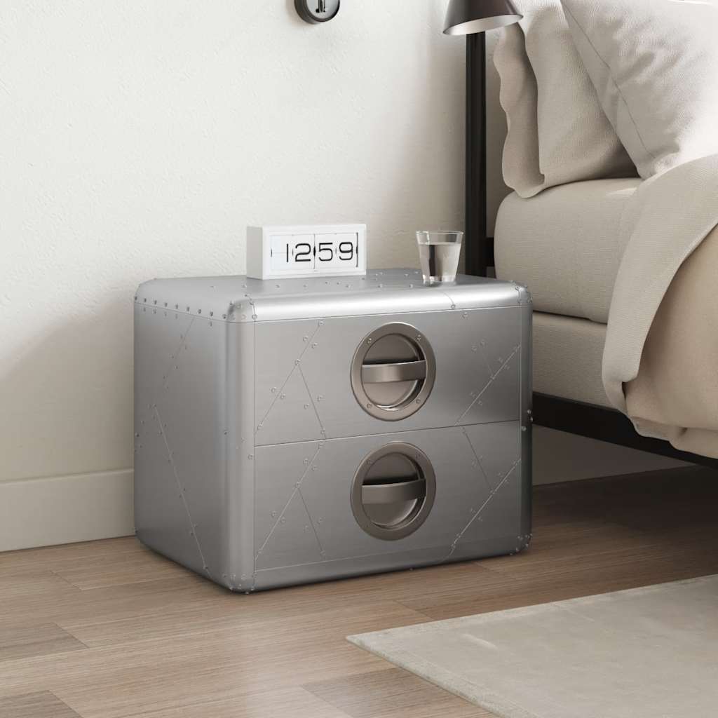 Tavolino Aereo in Alluminio 2 Cassetti Vintage Aircraft Airman