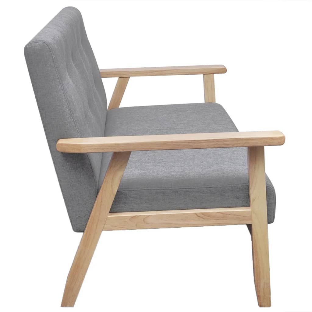 Divano a 2 Posti in Stoffa Grigio Chiaro | homemem39