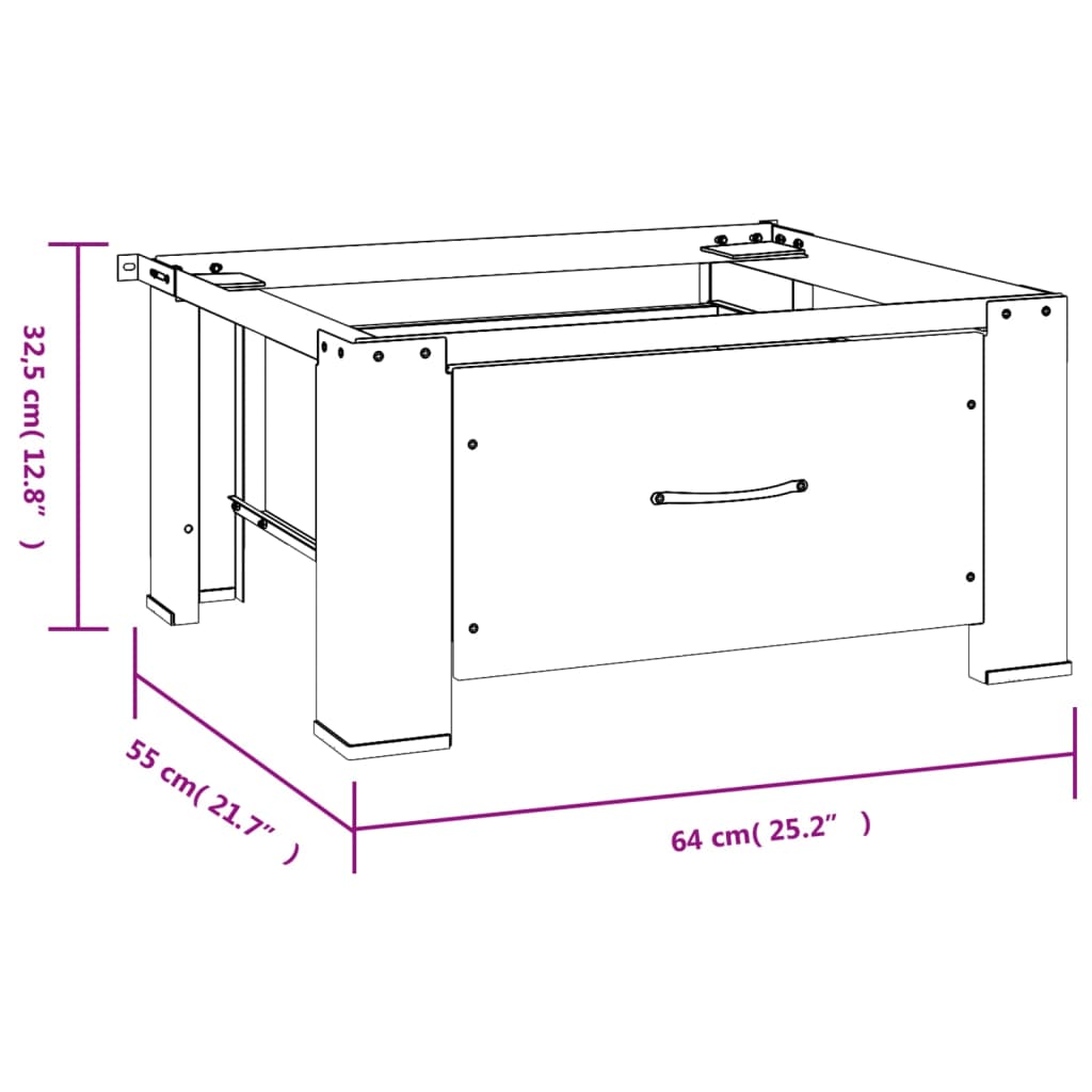 Supporto Alzatina per Lavatrice con Cassetto Bianco
