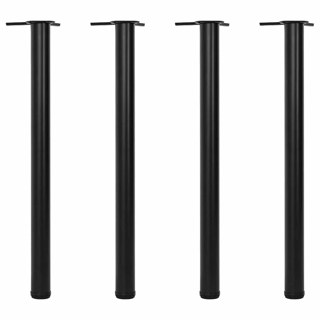 Set of Table Legs Adjustable Height Black 870 mm
