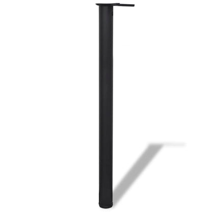 Set of Table Legs Adjustable Height Black 870 mm