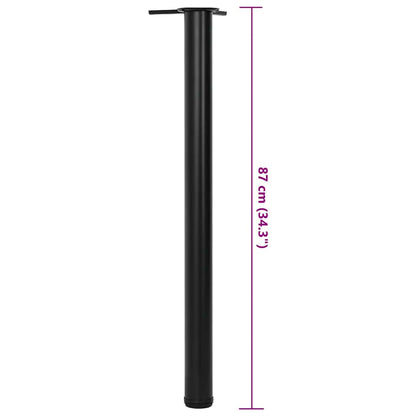 Set of Table Legs Adjustable Height Black 870 mm