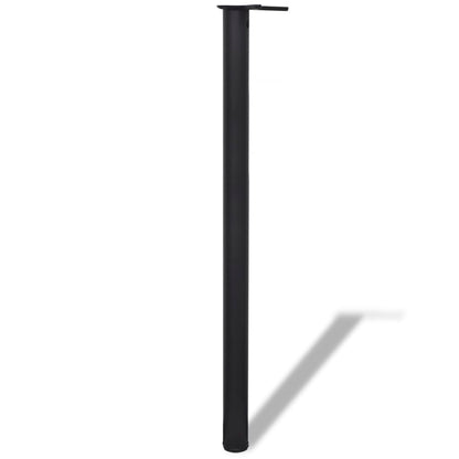Set of 4 black table legs adjustable in height 1100 mm