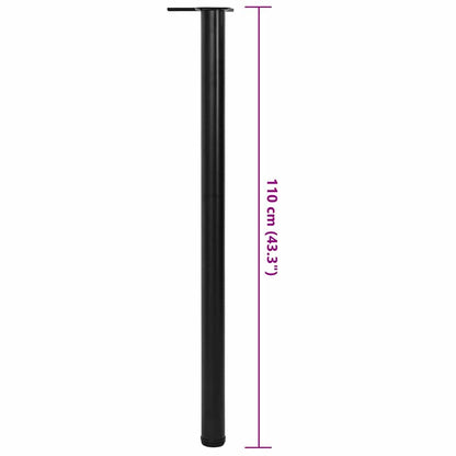 Set of 4 black table legs adjustable in height 1100 mm