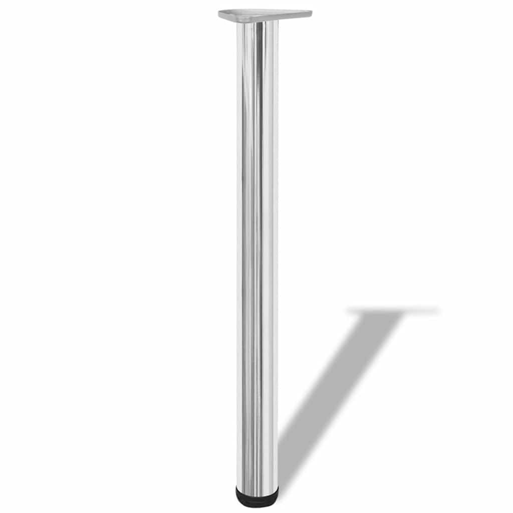 Gambe per Tavolo 4 pz Altezza Regolabile Cromate 710 mm