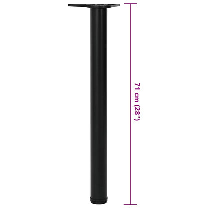 Set Gambe per Tavolo 4 pz Nere Regolabili in Altezza 710 mm