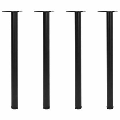 Set of Table Legs Adjustable Height Black 870 mm