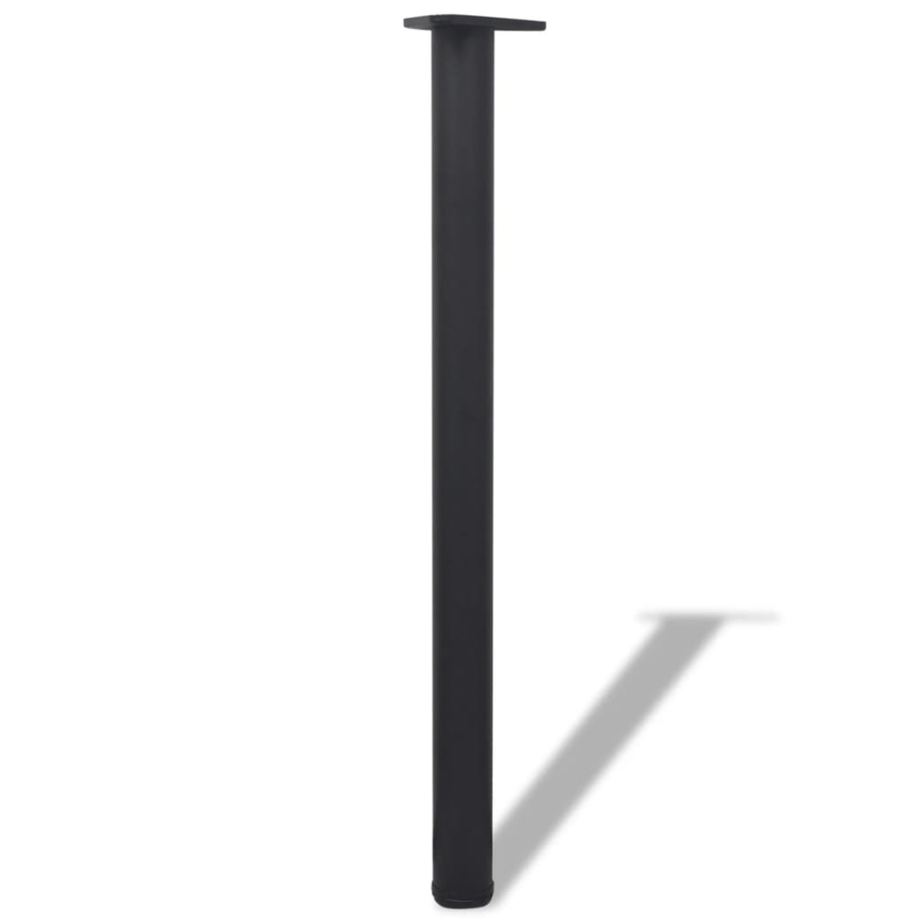 Set of Table Legs Adjustable Height Black 870 mm