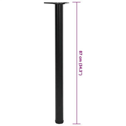 Set of Table Legs Adjustable Height Black 870 mm