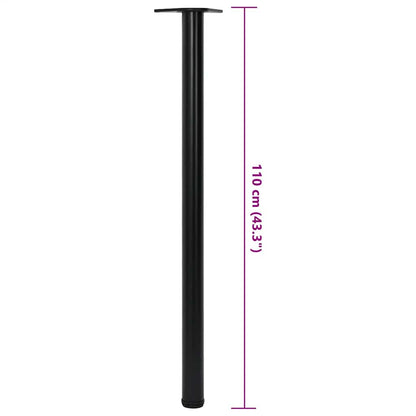 Gambe Tavolo 4 pz Regolabili Nere 1100 mm