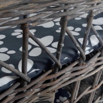 Albero Gatti in Salice Casetta/Cuccia/Tiragraffi con Cuscino Quadrato - homemem39