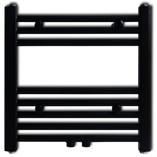 Radiatore Centrale Portasciugamano Dritto Nero 480 x 480 mm