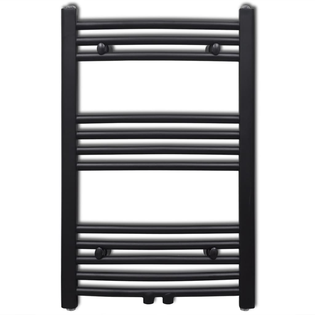 Radiatore Centrale Portasciugamano Curvo Nero 500 x 764 mm - homemem39