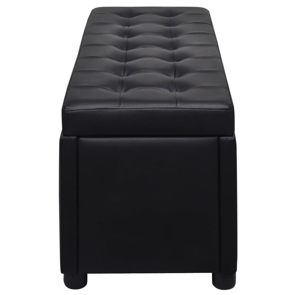 Sgabello con Contenitore in Pelle Artificiale Nero | homemem39