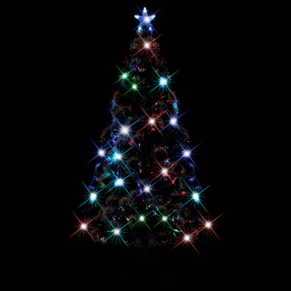 Albero di Natale Preilluminato con Supporto e LED 210 cm Fibra Ottica
