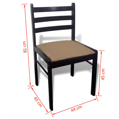 Sedie da Pranzo 6 pz Marroni in Legno Massello e Velluto | homemem39