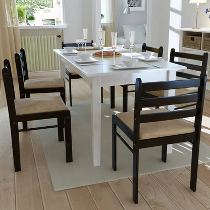 Sedie da Pranzo 6 pz Marroni in Legno Massello e Velluto | homemem39