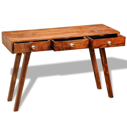 Tavolo Consolle con 3 Cassetti 76 cm Legno Massello di Acacia
