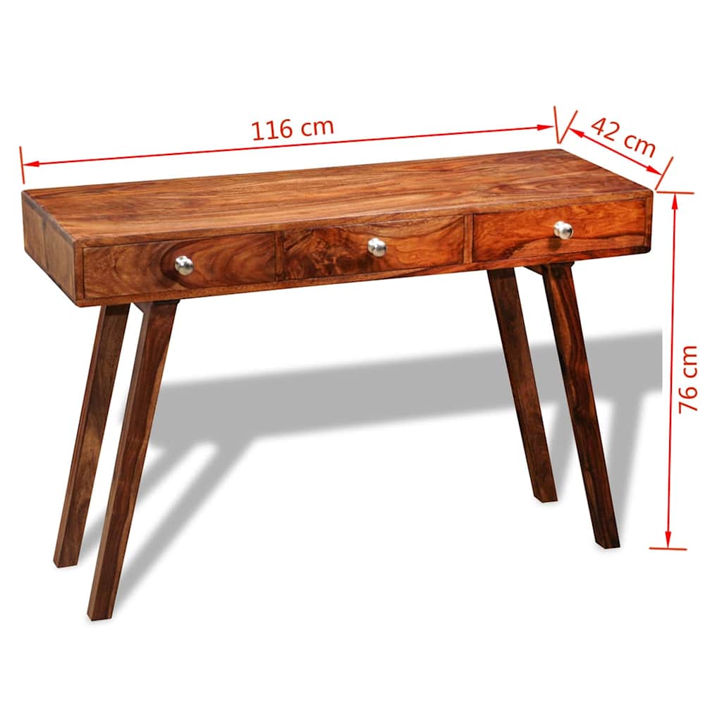 Tavolo Consolle con 3 Cassetti 76 cm Legno Massello di Acacia | homemem39