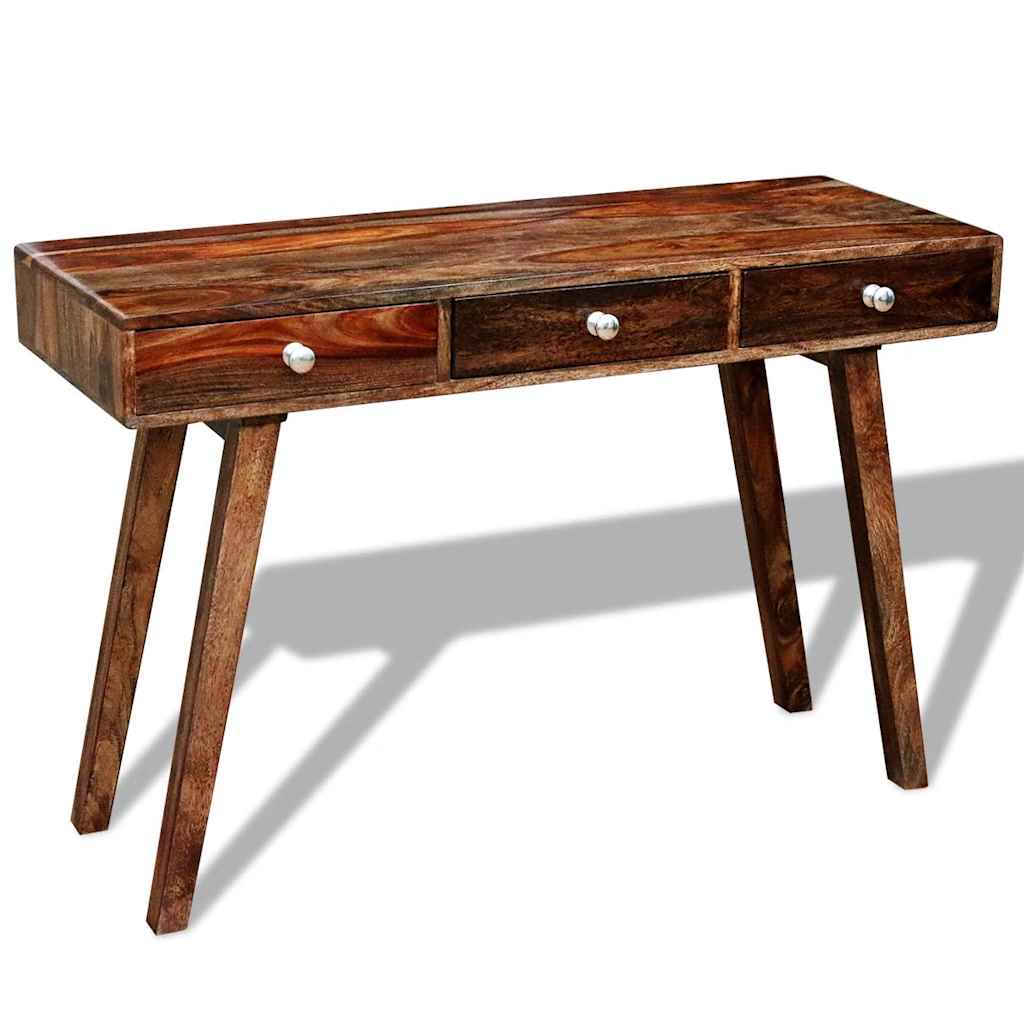 Tavolo Consolle con 3 Cassetti 76 cm Legno Massello di Acacia | homemem39