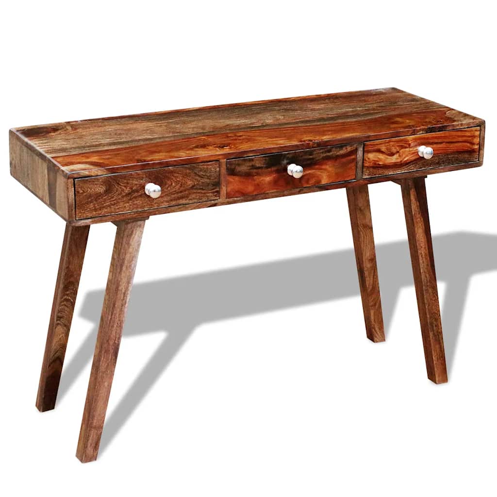 Tavolo Consolle con 3 Cassetti 76 cm Legno Massello di Acacia | homemem39
