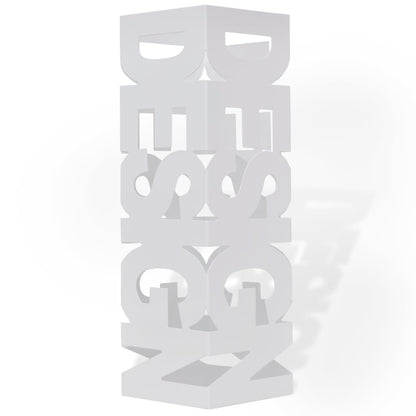Portaombrelli Bastoni Passeggio Quadrato Acciaio 48,5 cm Bianco - homemem39